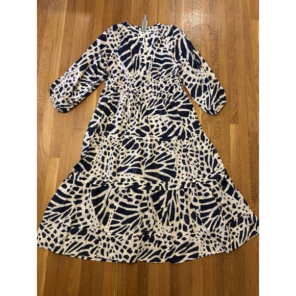 NWT Anthropologie SOMERSET Maxi Dress Long sleeve poplin edition Size 1X Blue - Picture 2 of 8